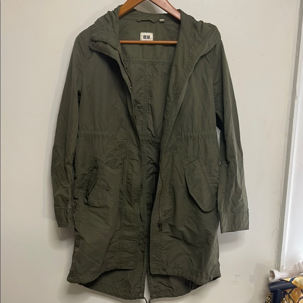 Uniqlo Green Mod Coat Cotton Design